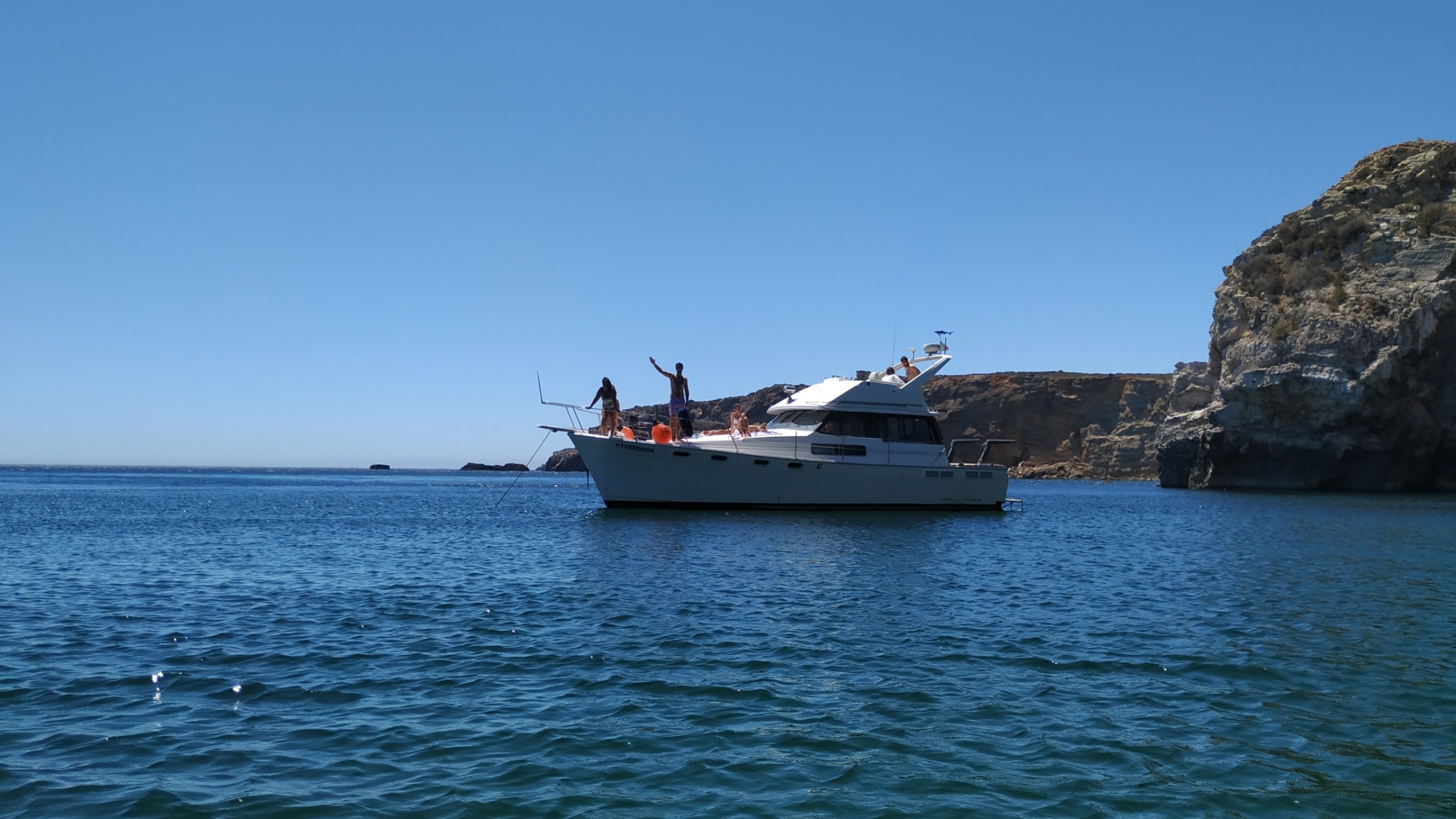 a boat in the middle of a body of water